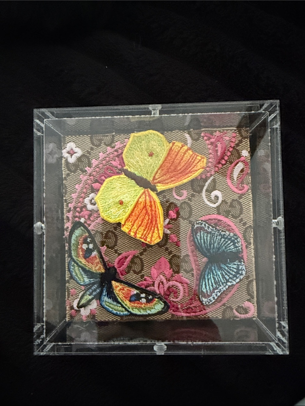 Authentic Stephen Wilson Gucci Paisley butterfly Art 2021 Signed original 5x5
